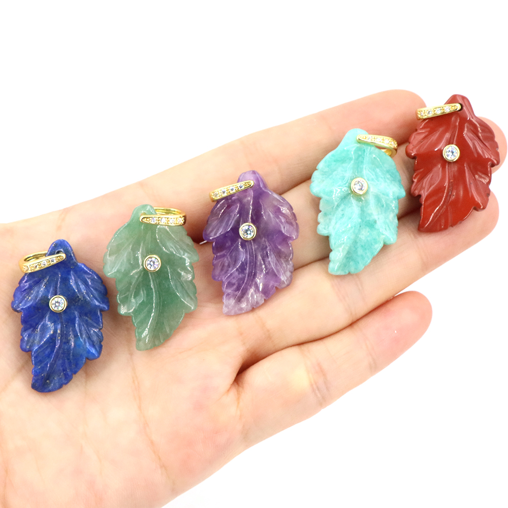 Daun Kristal Batu Alam dengan  - Crystal Pendant Necklace Natural Stone ulasan dan harga
