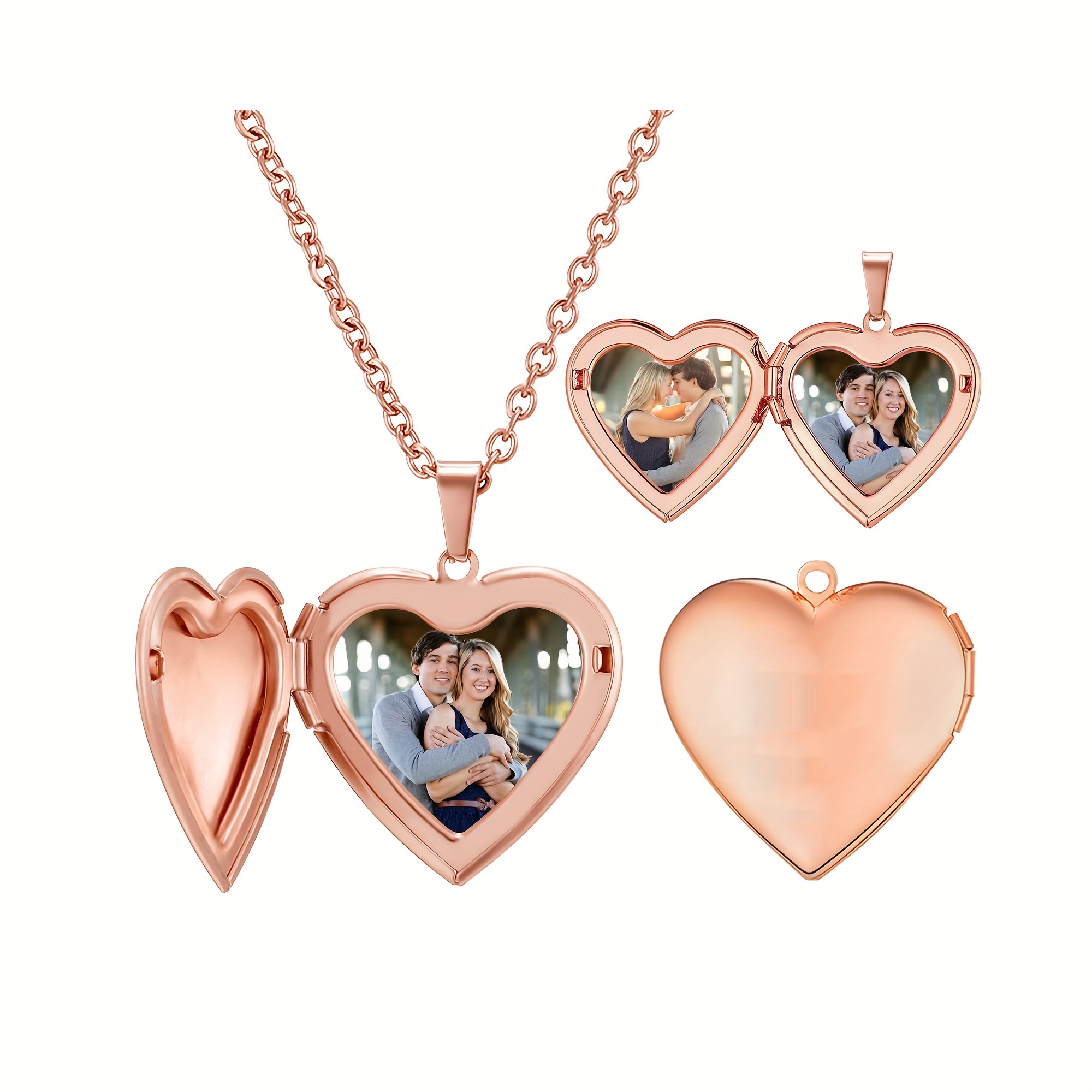 Kalung Liontin Hati 1/2 Gambar - Heart Locket Necklace Photo ulasan dan harga