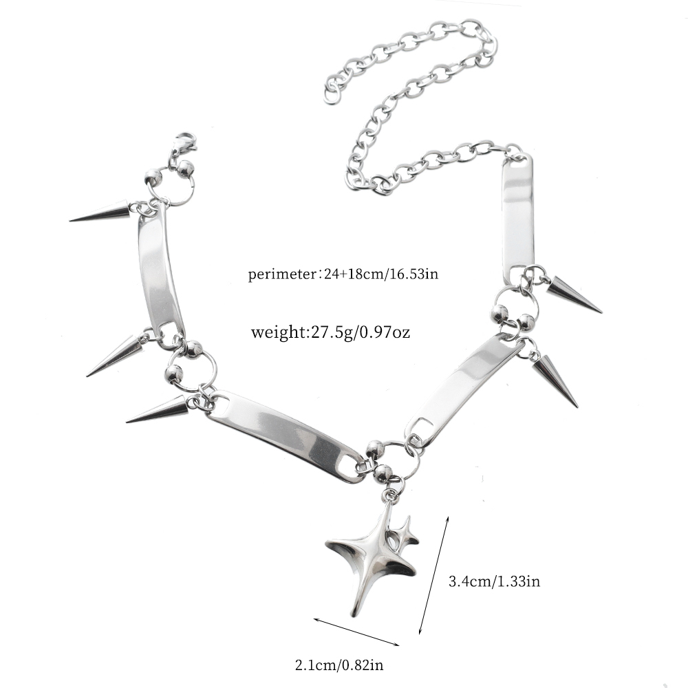 Kalung Choker Bintang Y2k Desa - Goth Punk Spike Choker ulasan dan harga