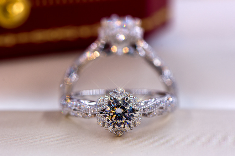 Cincin Perak Sterling S925 Hol - Moissanite Engagement Ring 1 Carat ulasan dan harga