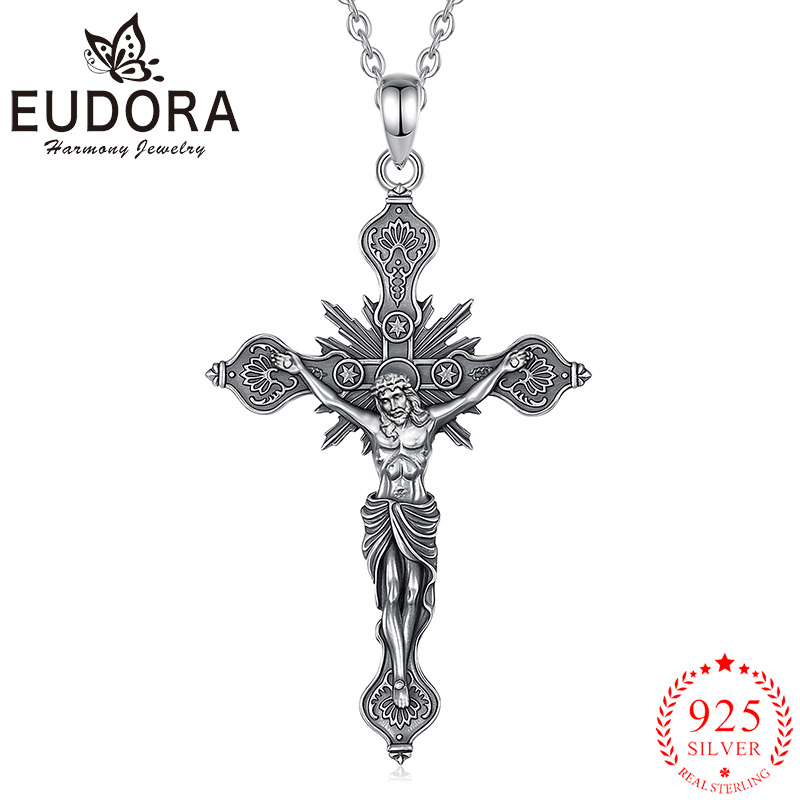 Eudora Kalung Salib Baru 925 P - 925 Sterling Silver Chain Necklace Men ulasan dan harga