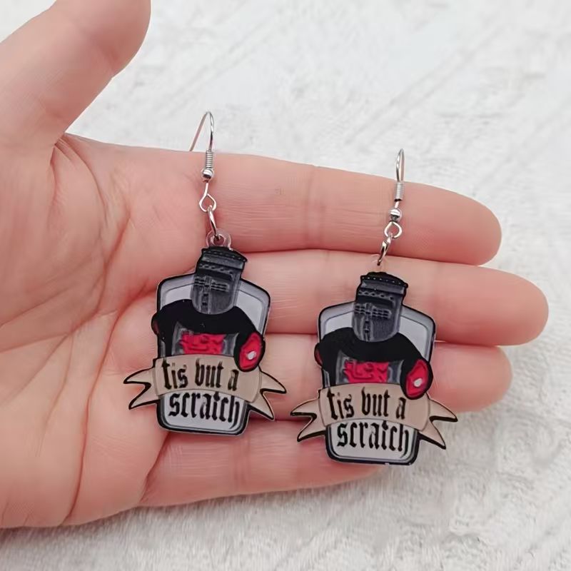 10 buah anting akrilik hitam p - Earrings ulasan dan harga