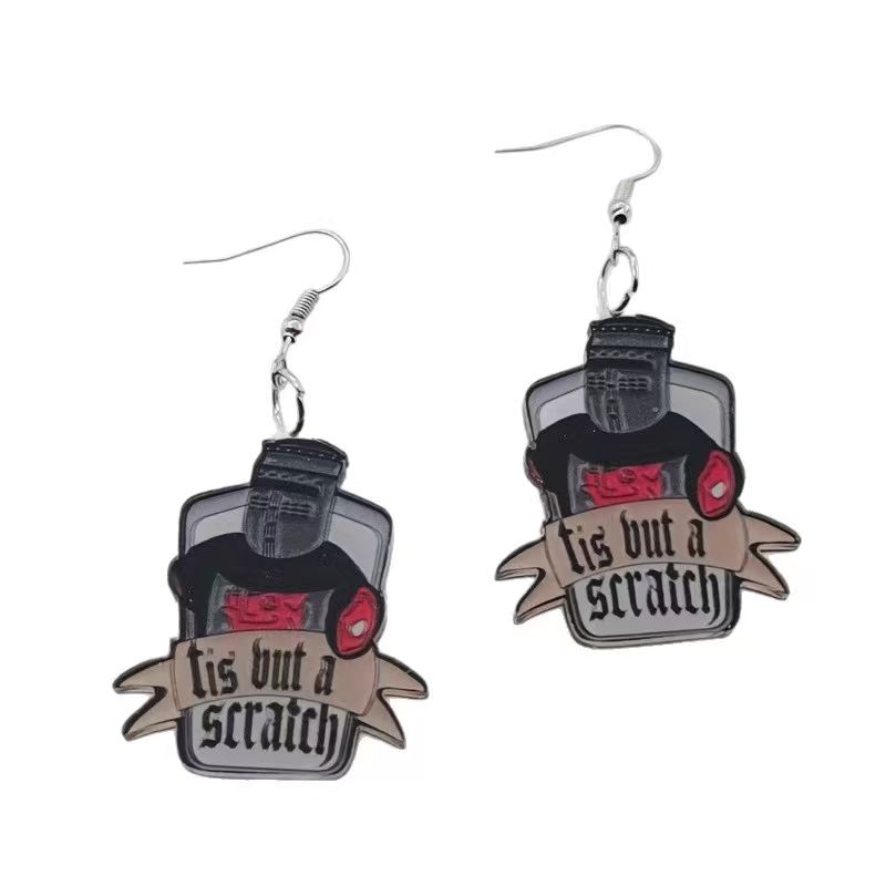 10 buah anting akrilik hitam p - Earrings ulasan dan harga