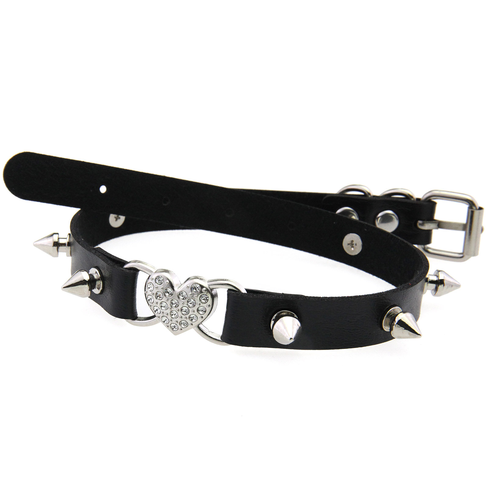 Kalung Choker Hitam Berbentuk  - Goth Punk Spike Choker ulasan dan harga