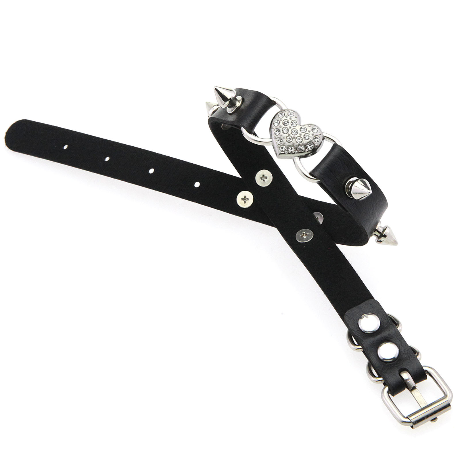 Kalung Choker Hitam Berbentuk  - Goth Punk Spike Choker ulasan dan harga