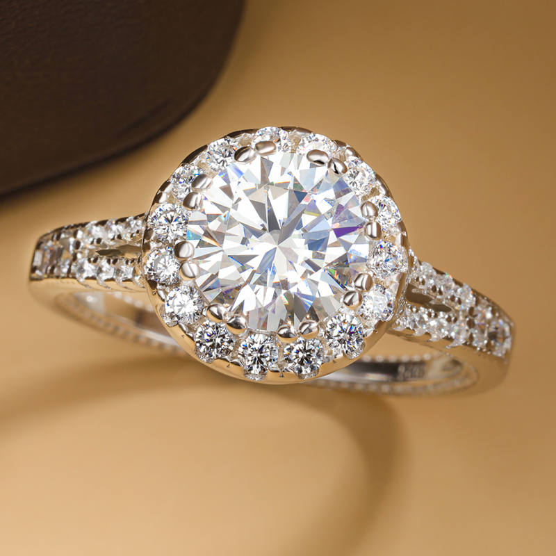 Cincin Moissanite 2ct Asli Per - Moissanite Engagement Ring 1 Carat ulasan dan harga
