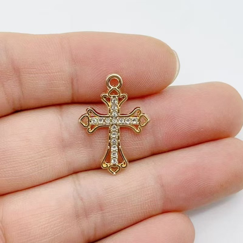 10pcs Liontin Salib Emas Berhi - Cross Pendant Necklace Gold ulasan dan harga