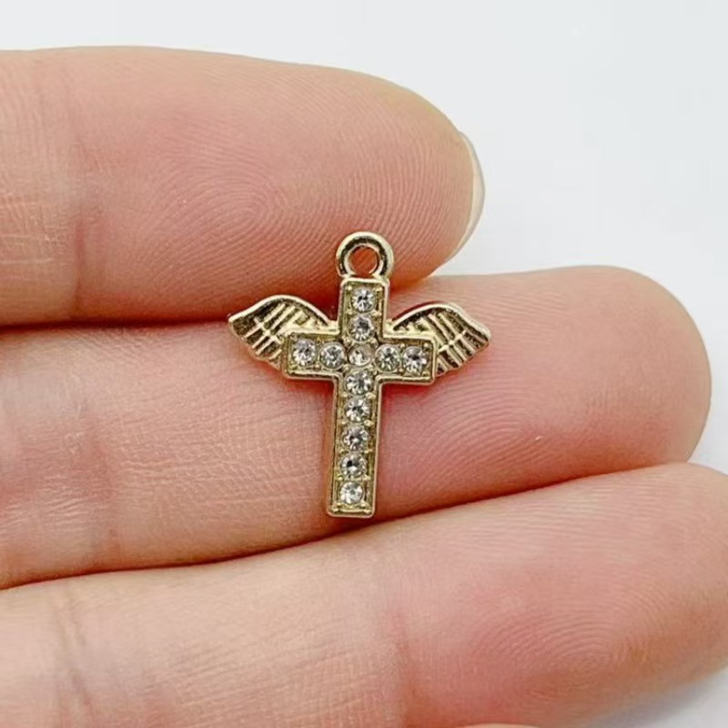 10pcs Liontin Salib Emas Berhi - Cross Pendant Necklace Gold ulasan dan harga