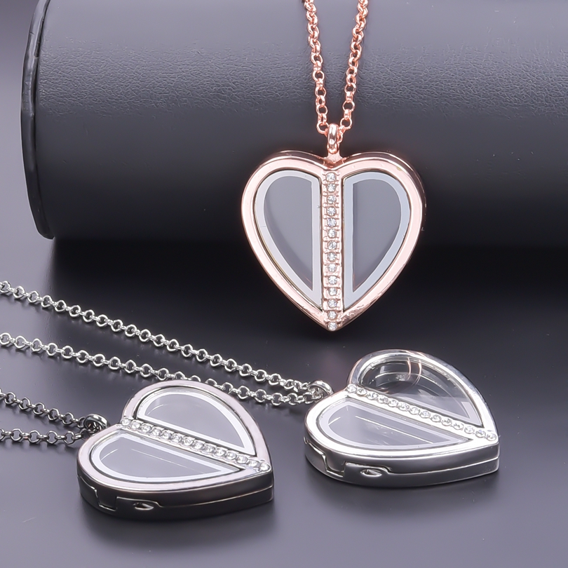 Kalung Liontin Hati Magnet unt - Heart Locket Necklace Photo ulasan dan harga