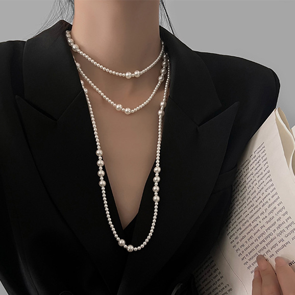 Kalung mutiara Multi lapis pan - Pearl Choker Necklace Vintage ulasan dan harga