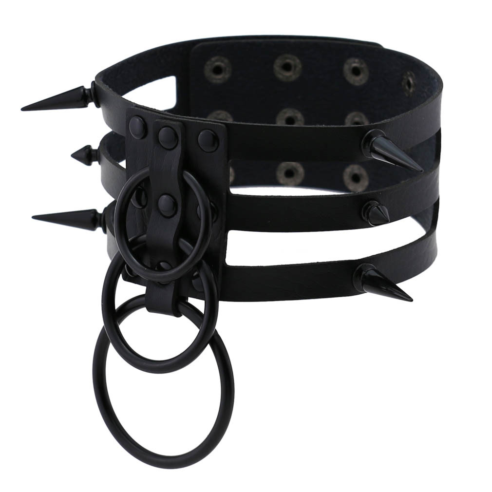 Kalung Choker Perbudakan Kulit - Goth Punk Spike Choker ulasan dan harga