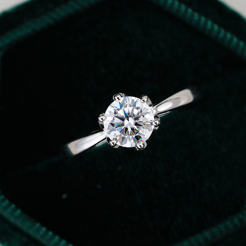 JoyceJelly Cincin Moissanite E - Moissanite Engagement Ring 1 Carat ulasan dan harga