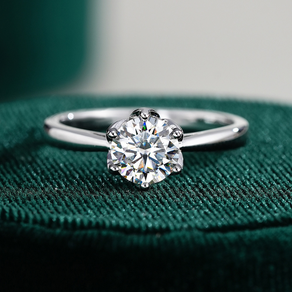 JoyceJelly Cincin Moissanite E - Moissanite Engagement Ring 1 Carat ulasan dan harga