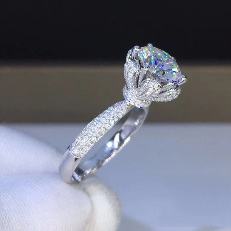 Cincin Morganite Berlian Buata - Moissanite Engagement Ring 1 Carat ulasan dan harga