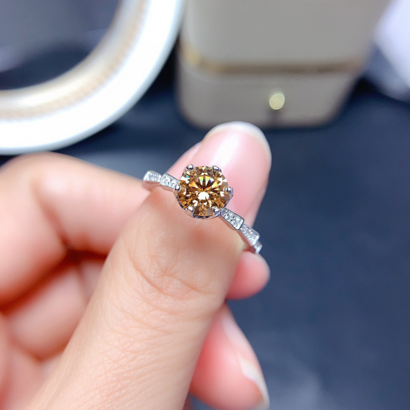 Cincin Morganite Berlian Buata - Moissanite Engagement Ring 1 Carat ulasan dan harga
