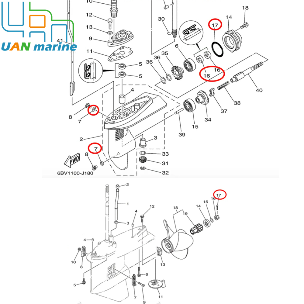 Kits Outboard Lower Unit Prop  - Rings ulasan dan harga