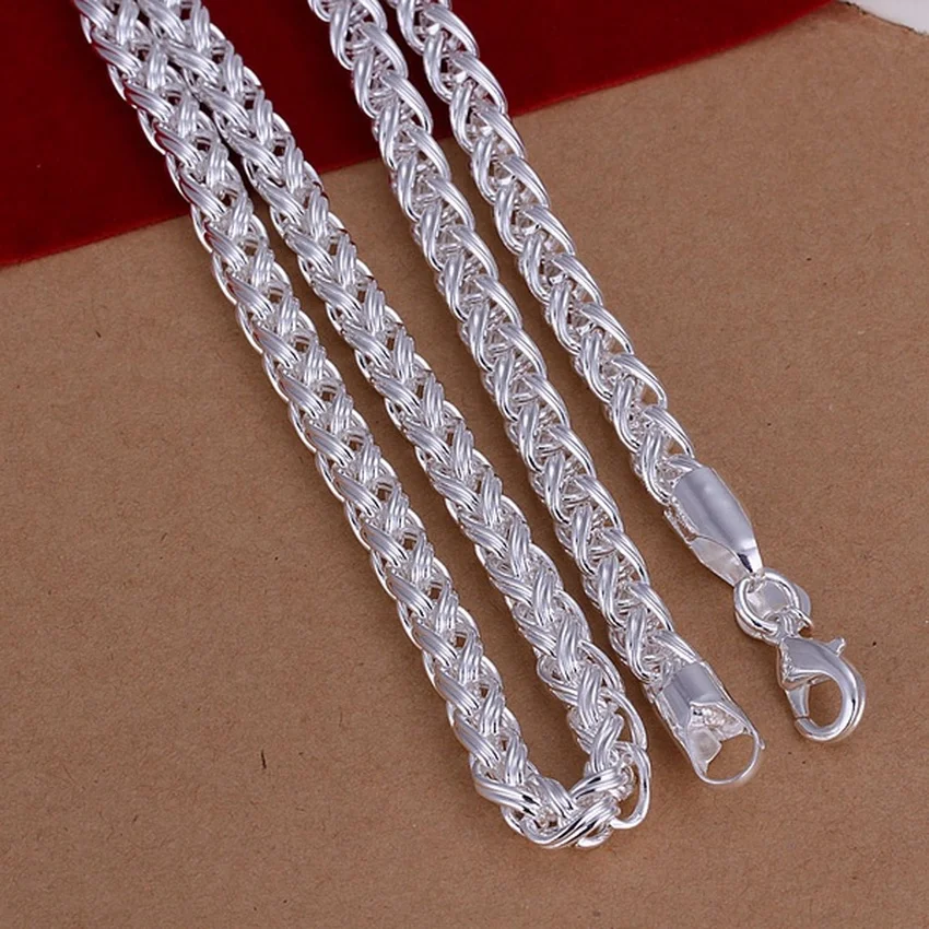 50cm 925 perak murni 6MM kalun - 925 Sterling Silver Chain Necklace Men ulasan dan harga