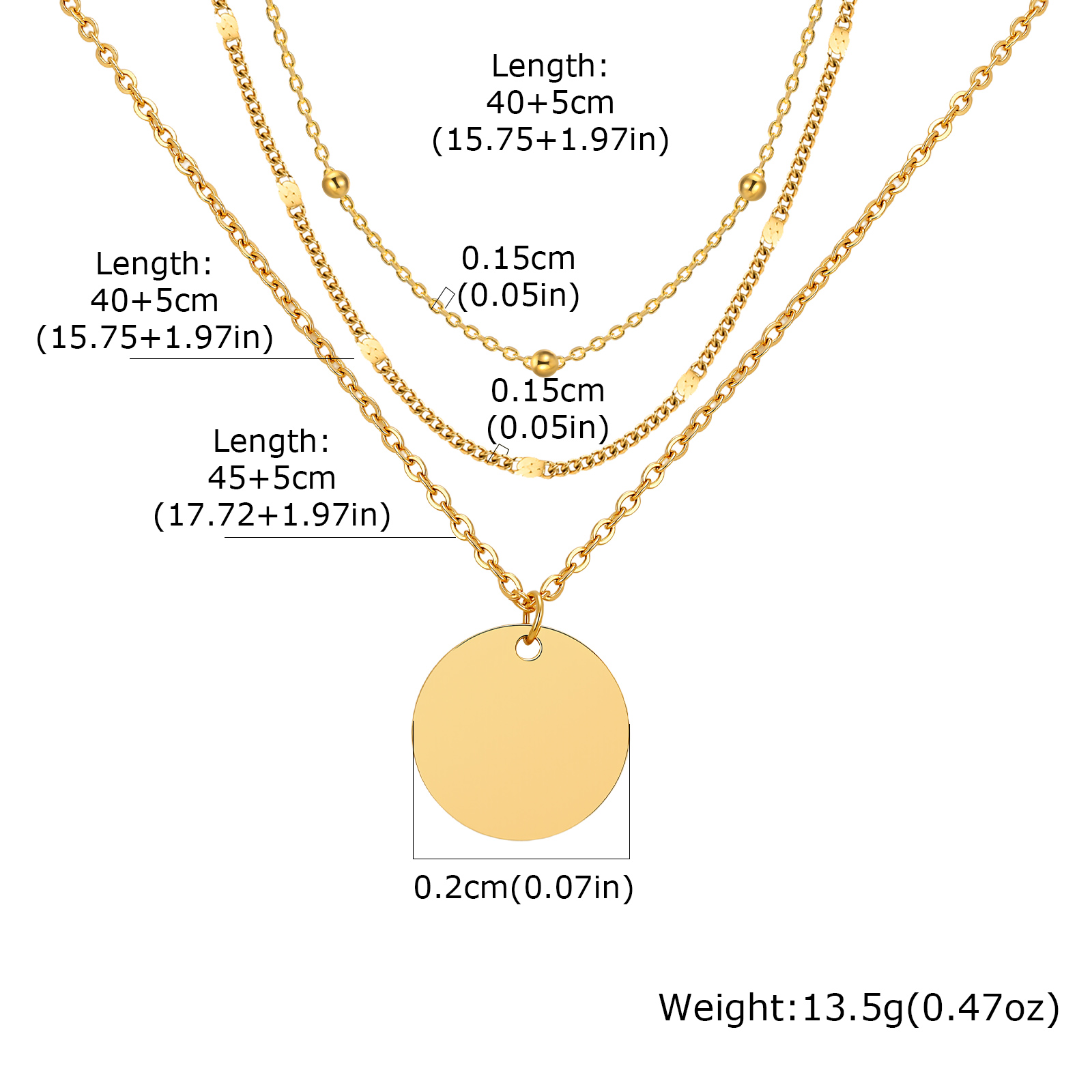 Set Kalung Berlapis Baja Tahan - Layered Pendant Necklace Aesthetic ulasan dan harga