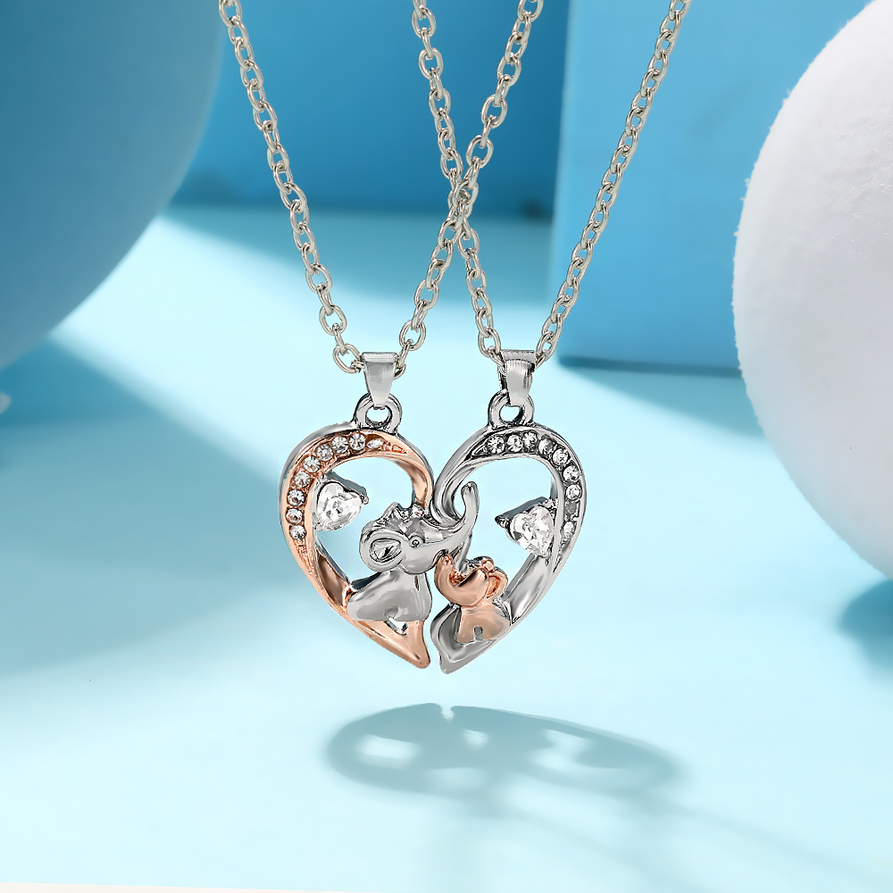 2Pcs Kalung Magnetik Bentuk Ha - Magnetic Couple Matching Necklaces ulasan dan harga