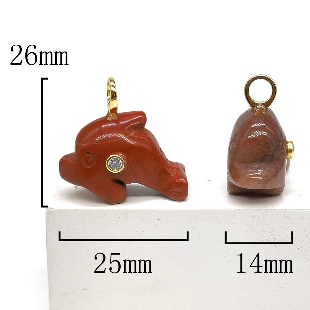 Patung Mini Bentuk Lumba-lumba - Crystal Pendant Necklace Natural Stone ulasan dan harga