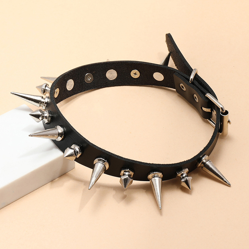 Kalung Choker paku keling panj - Goth Punk Spike Choker ulasan dan harga