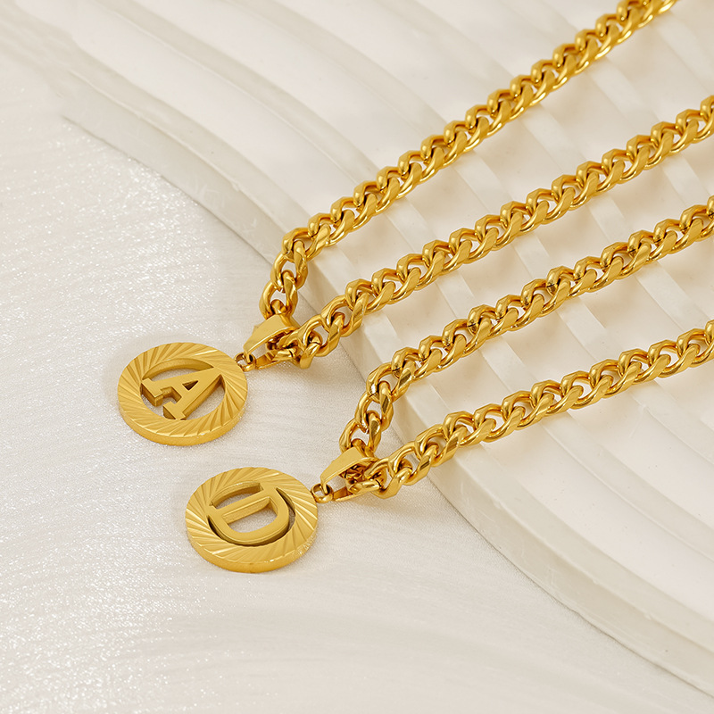 Kalung Awal Rantai Kuba 5MM Ba - Initial Letter Necklace 18K Gold ulasan dan harga