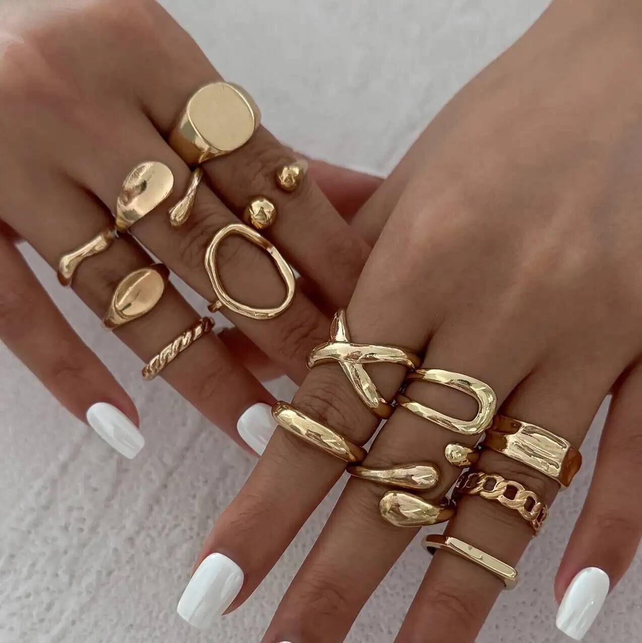 IngeSight.Z 14 Buah/Set Cincin - Vintage Punk Knuckle Rings Set ulasan dan harga
