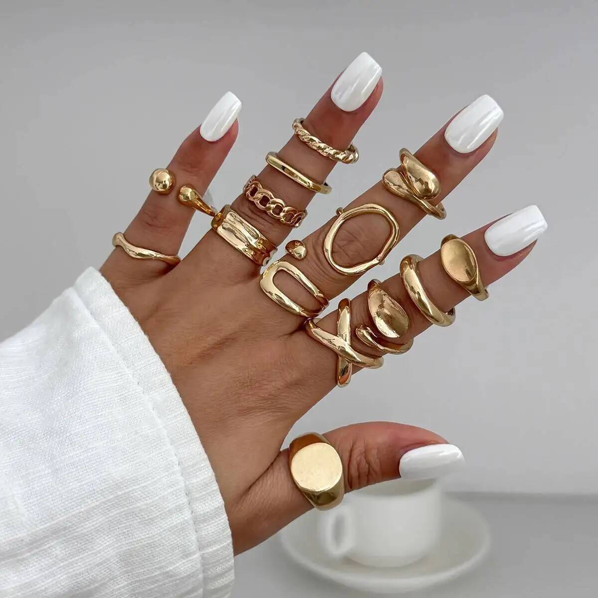 IngeSight.Z 14 Buah/Set Cincin - Vintage Punk Knuckle Rings Set ulasan dan harga