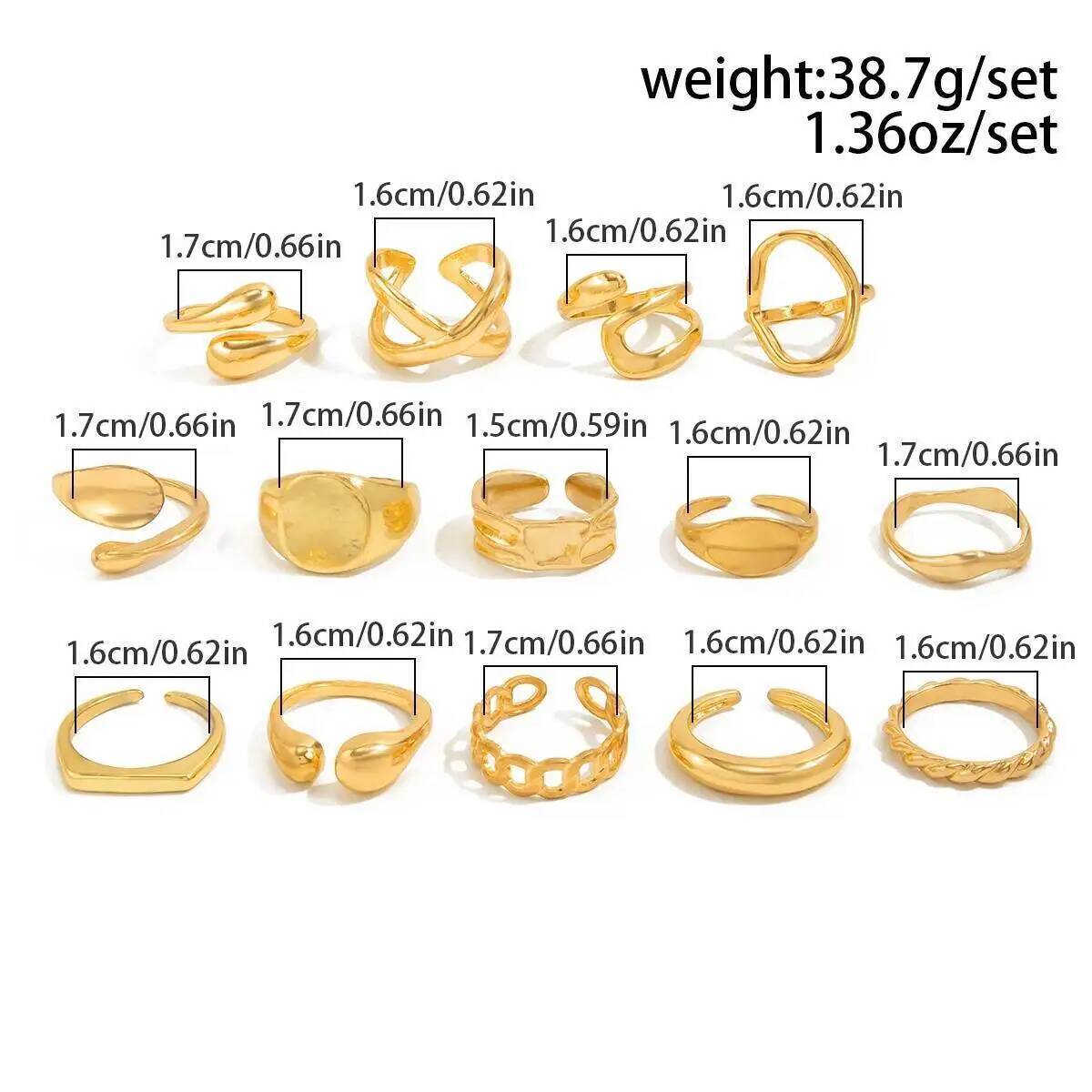 IngeSight.Z 14 Buah/Set Cincin - Vintage Punk Knuckle Rings Set ulasan dan harga
