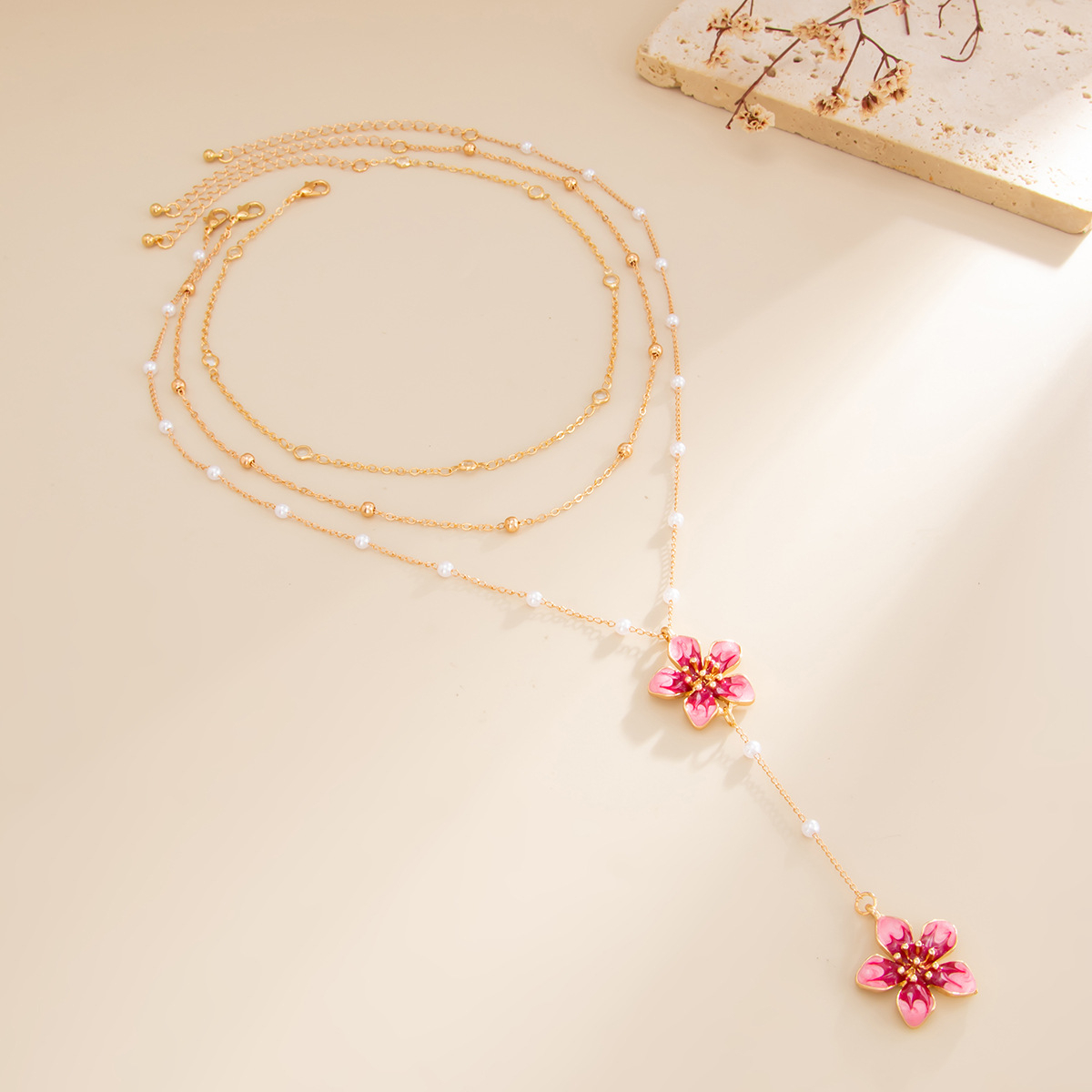 Kalung Berlapis Cantik Estetis - Layered Pendant Necklace Aesthetic ulasan dan harga