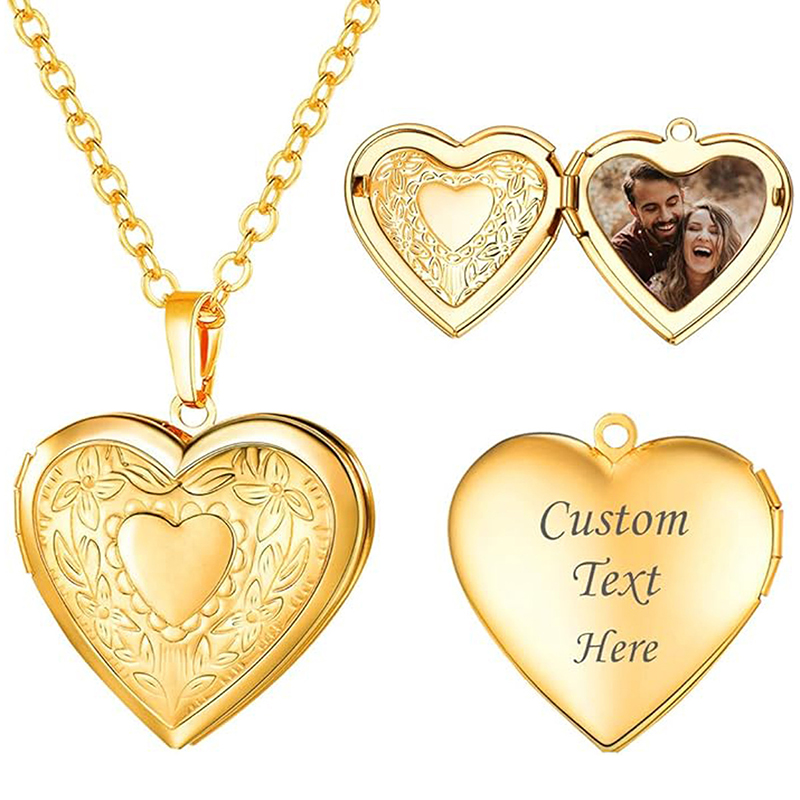 Kalung Liontin Personalisasi F - Heart Locket Necklace Photo ulasan dan harga