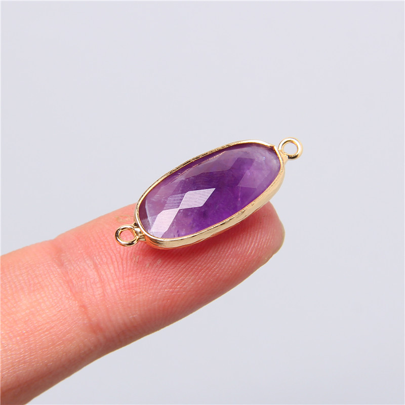 2 buah 10x26mm alami lingkaran - Crystal Pendant Necklace Natural Stone ulasan dan harga