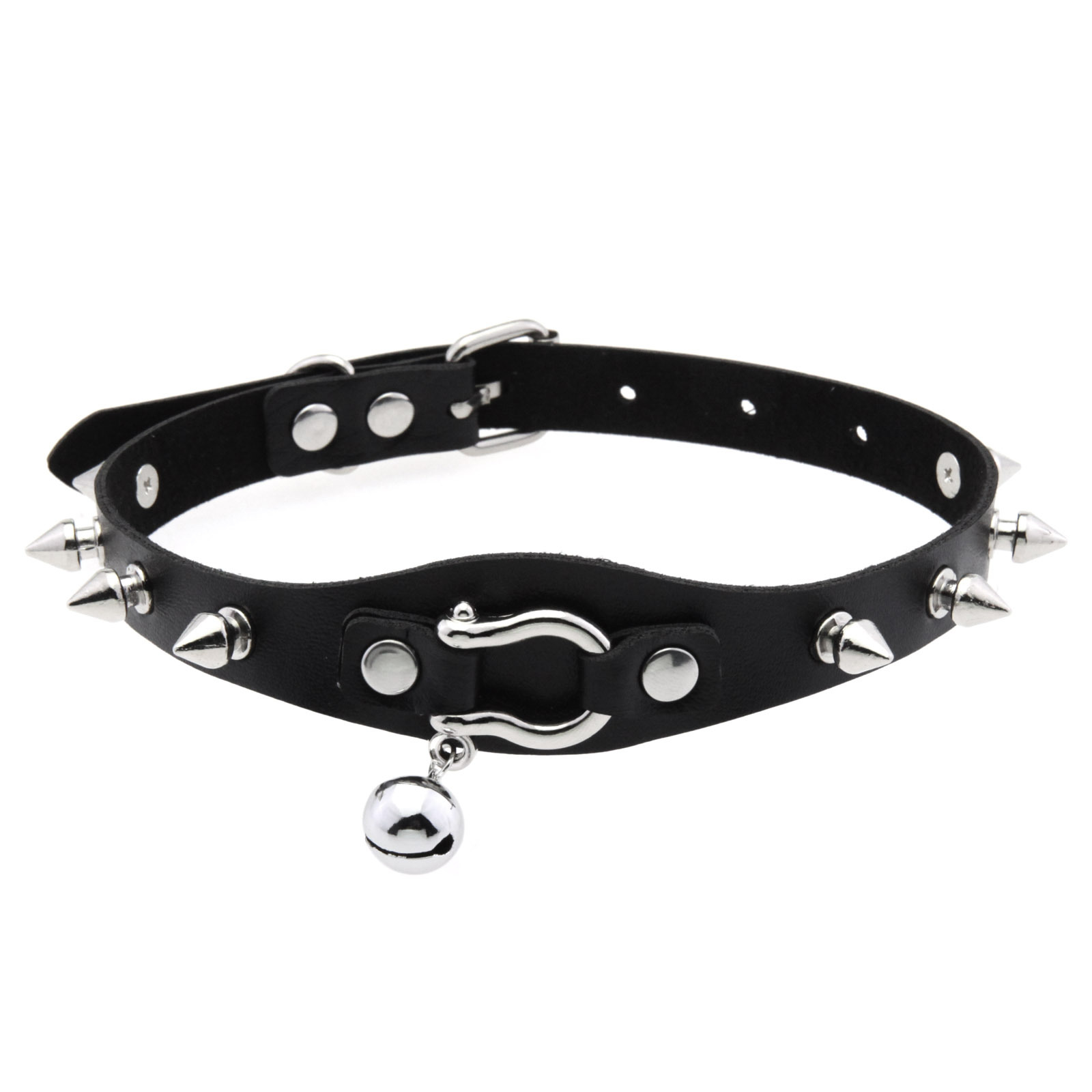Kalung Choker Lonjakan Hitam K - Goth Punk Spike Choker ulasan dan harga