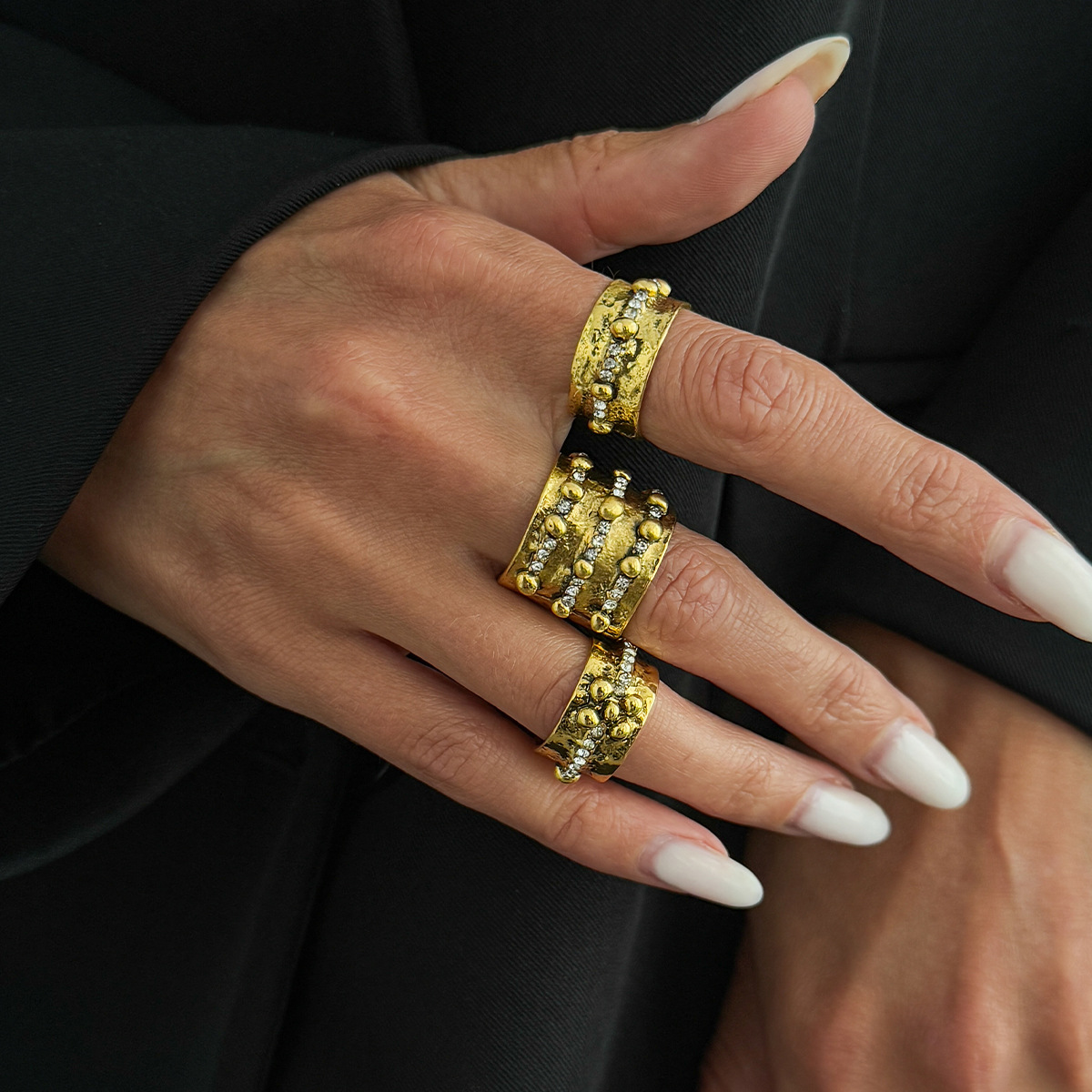 3 Buah Set Cincin Terbuka Dapa - Vintage Punk Knuckle Rings Set ulasan dan harga