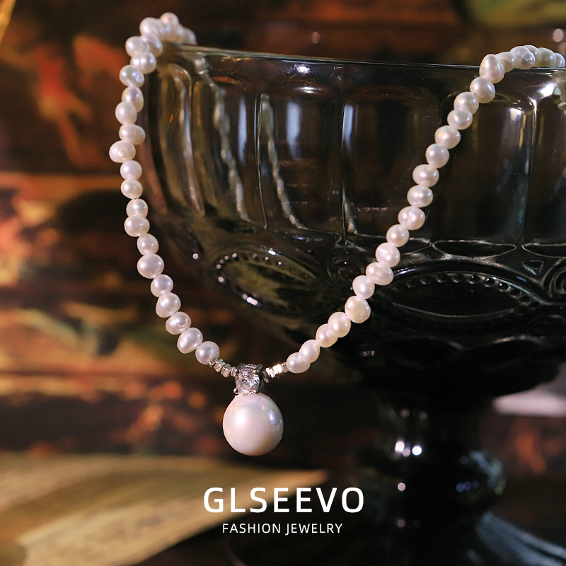 Kalung Mutiara Air Tawar Zirko - Pearl Choker Necklace Vintage ulasan dan harga