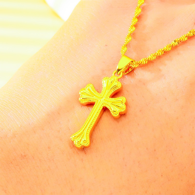 Kalung salib emas asli 9999 24 - Cross Pendant Necklace Gold ulasan dan harga