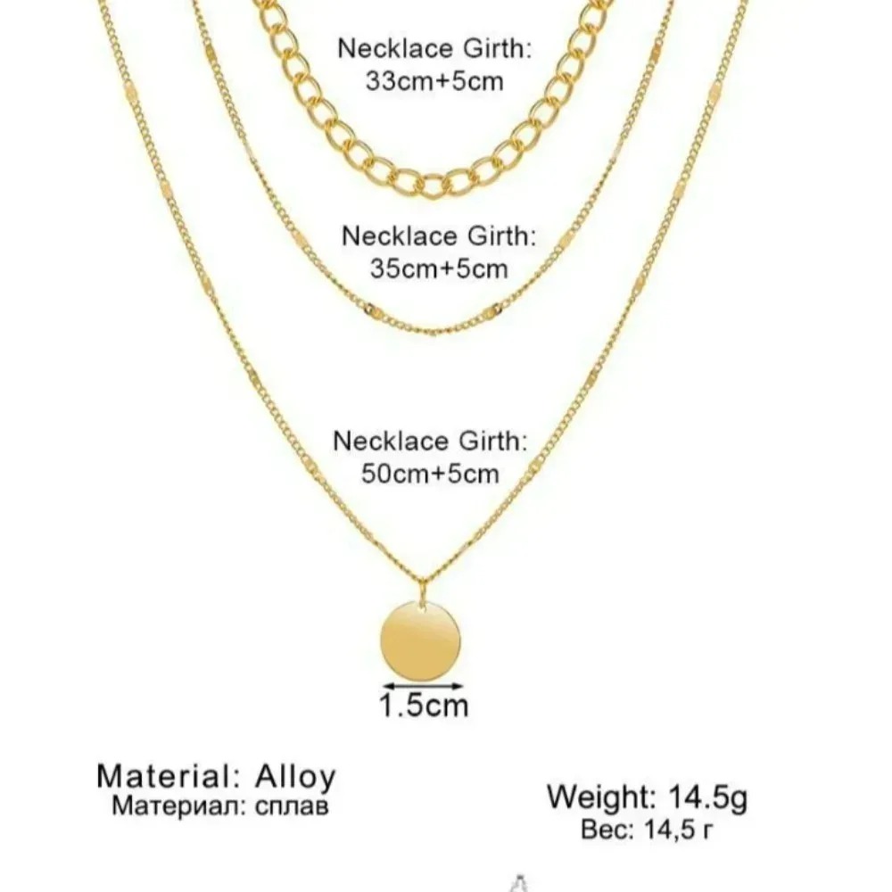 Kalung Liontin Berlapis Esteti - Layered Pendant Necklace Aesthetic ulasan dan harga