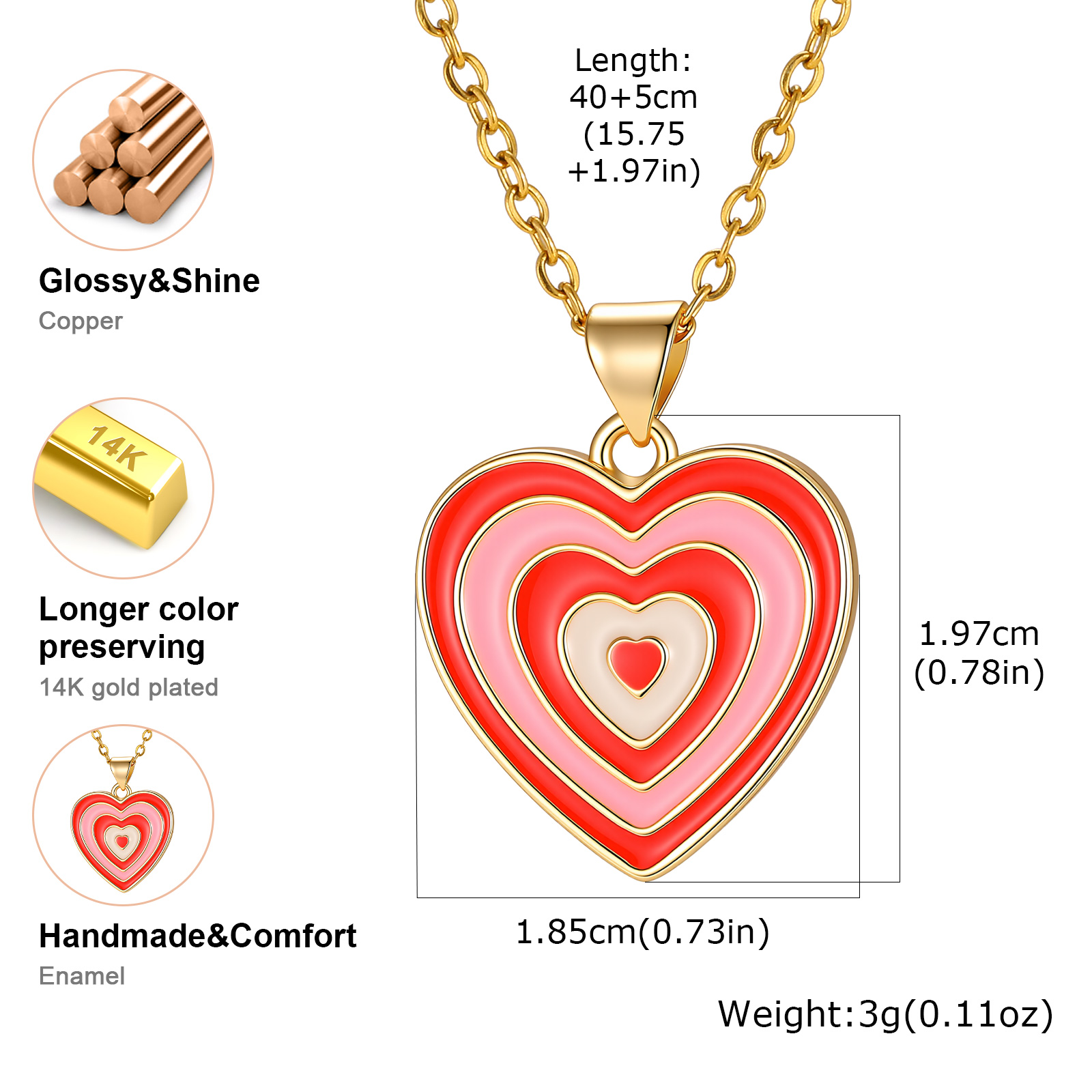 Kalung Liontin Hati Berlapis E - Layered Pendant Necklace Aesthetic ulasan dan harga