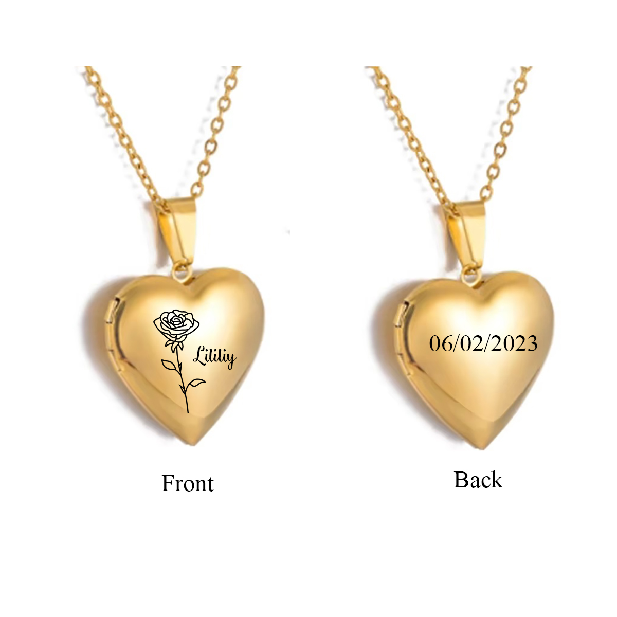 Kalung liontin bunga lahir hat - Heart Locket Necklace Photo ulasan dan harga