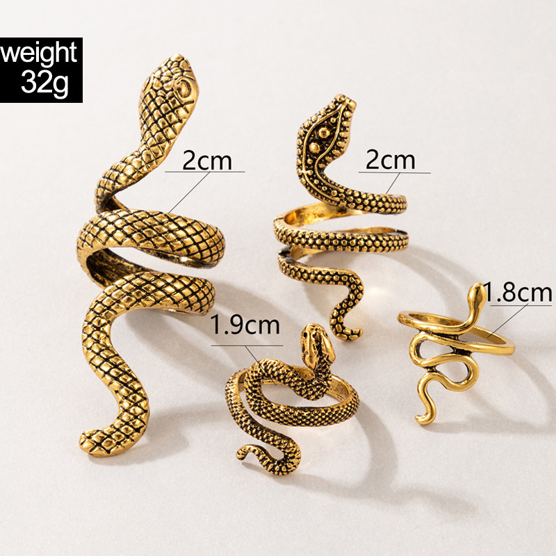Cincin bentuk ular Punk pria,  - Vintage Punk Knuckle Rings Set ulasan dan harga