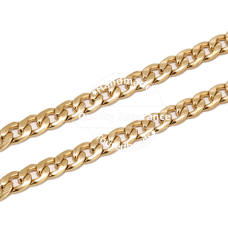 1M Gold Tone 12Mm Lebar Berat  - Cuban Link Chain 12Mm ulasan dan harga