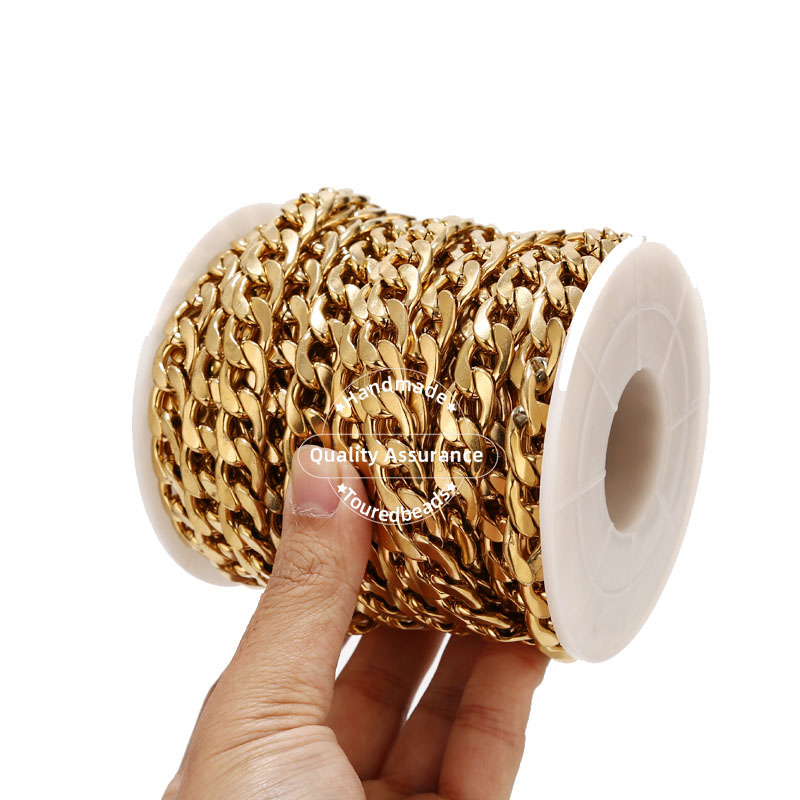 1M Gold Tone 12Mm Lebar Berat  - Cuban Link Chain 12Mm ulasan dan harga