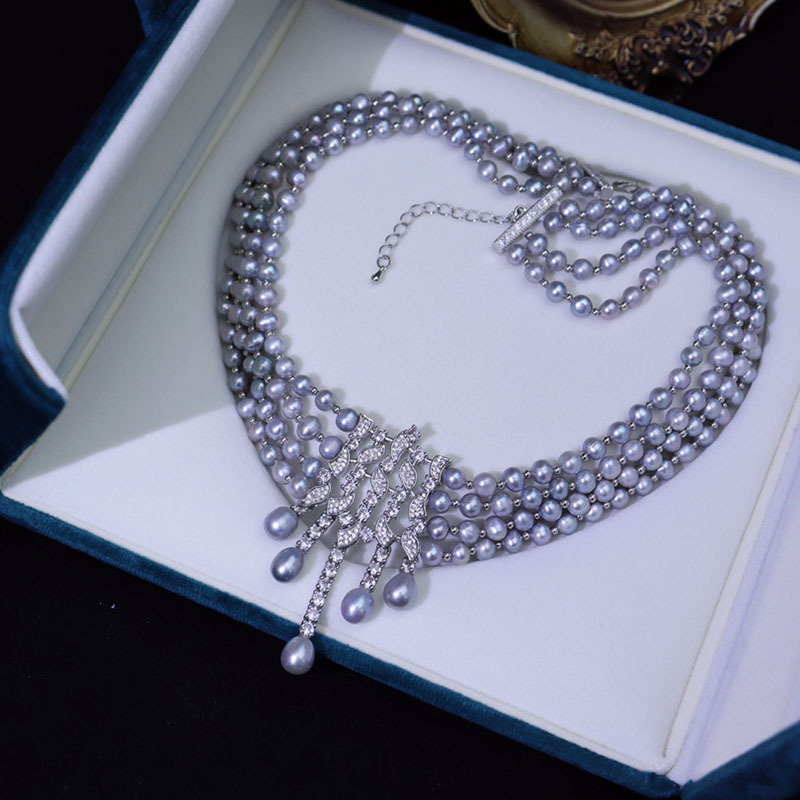 Kalung Mutiara Air Tawar, Chok - Pearl Choker Necklace Vintage ulasan dan harga