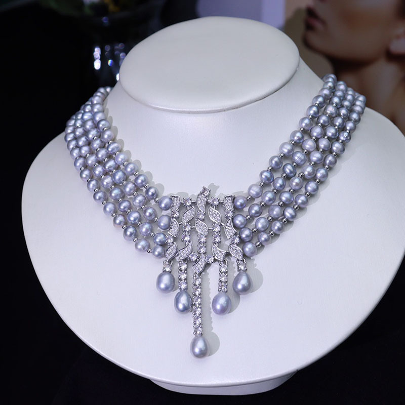 Kalung Mutiara Air Tawar, Chok - Pearl Choker Necklace Vintage ulasan dan harga