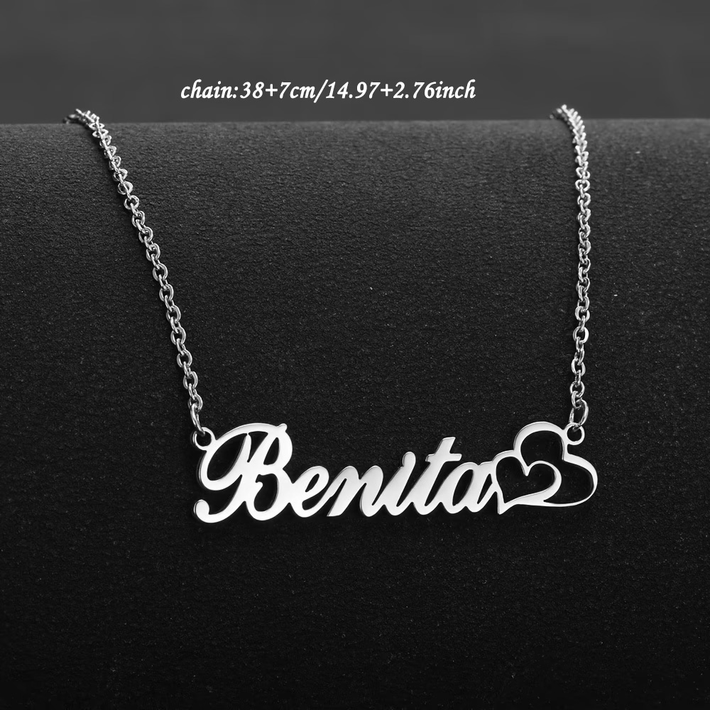 Kalung Nama Kustom Hati Ganda  - Custom Name Necklace Stainless Steel ulasan dan harga