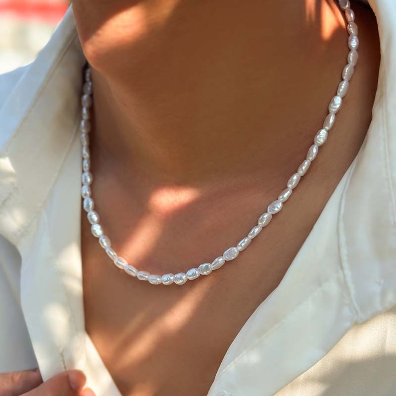 Kalung Choker mutiara imitasi  - Pearl Choker Necklace Vintage ulasan dan harga