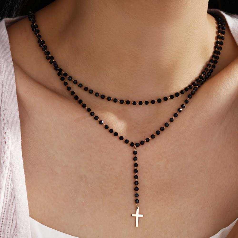 Kalung Y Berlapis Ganda Gothic - Layered Pendant Necklace Aesthetic ulasan dan harga