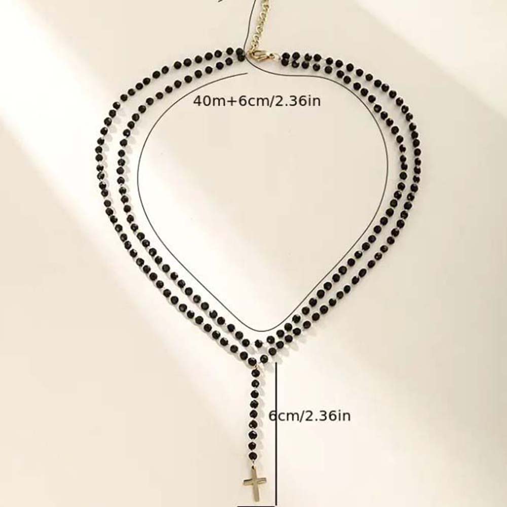 Kalung Y Berlapis Ganda Gothic - Layered Pendant Necklace Aesthetic ulasan dan harga