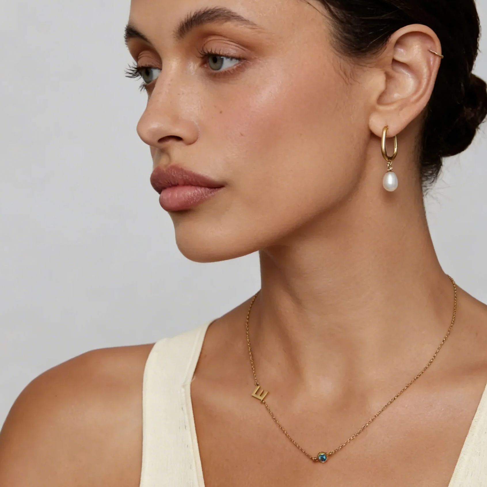 Kalung Batu Kelahiran Awal Mod - Initial Letter Necklace 18K Gold ulasan dan harga