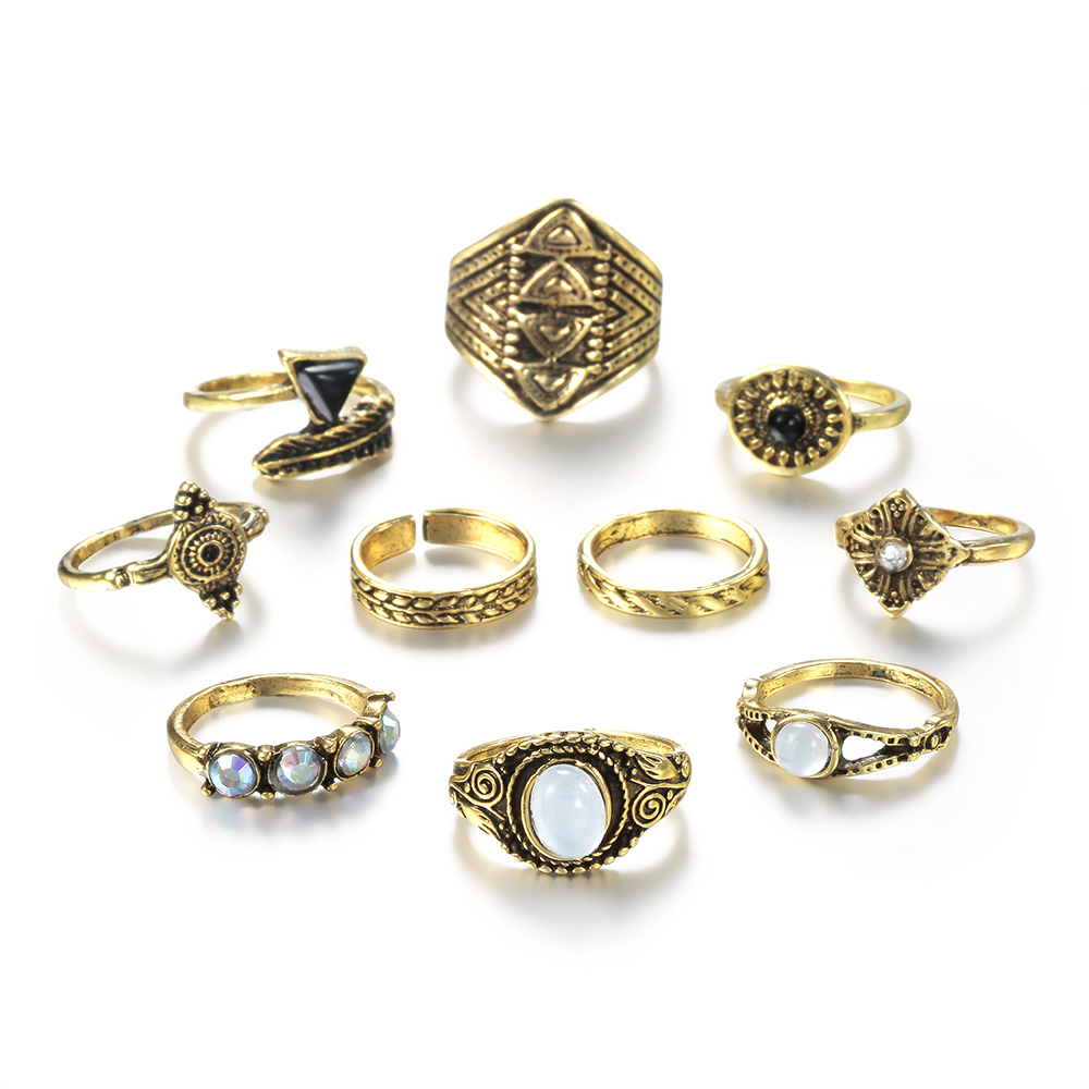 Meyfflin Set Cincin Buku Jari  - Vintage Punk Knuckle Rings Set ulasan dan harga